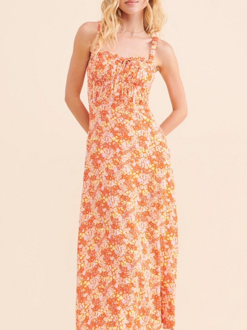 ASTR the Label Elsie Floral Midi Dress NWT